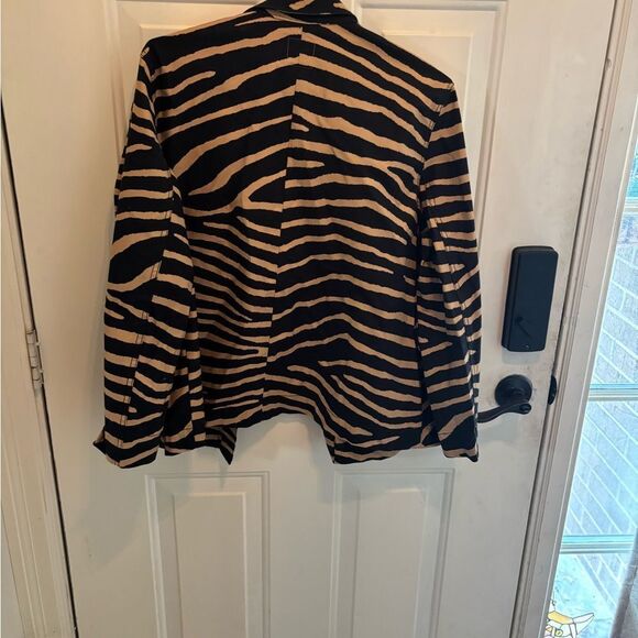 H&M Black and Tan Tiger Striped Jacket UK size 14 US size 10 - Picture 3 of 4